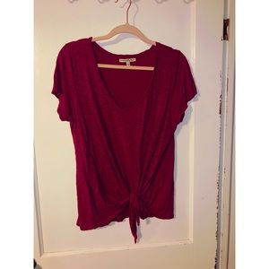 Express Tie front Short Sleeve top